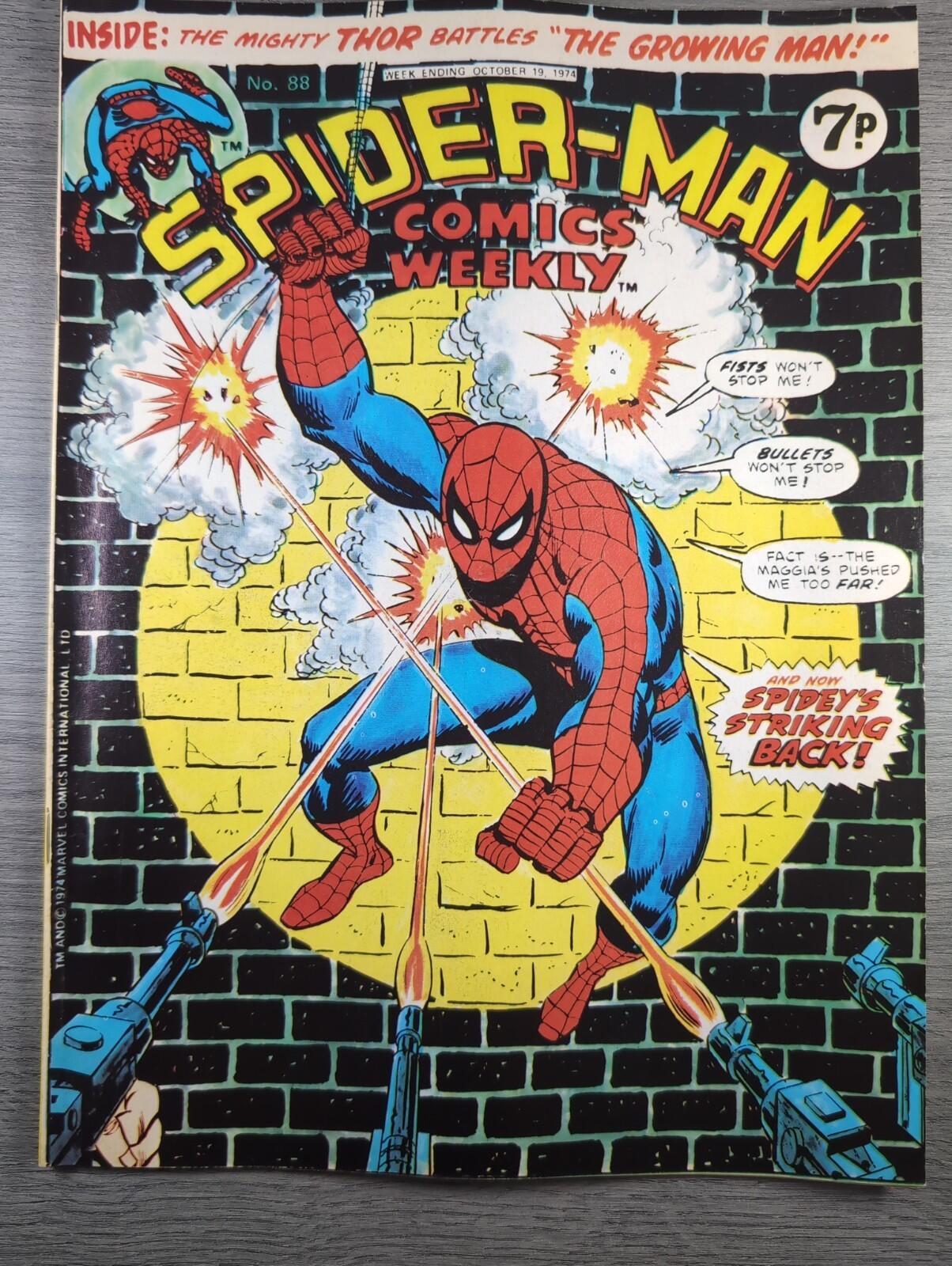 Spider-Man Comics Weekly No 88 Marvel Comics UK 19th October 1974 Vintage Comic