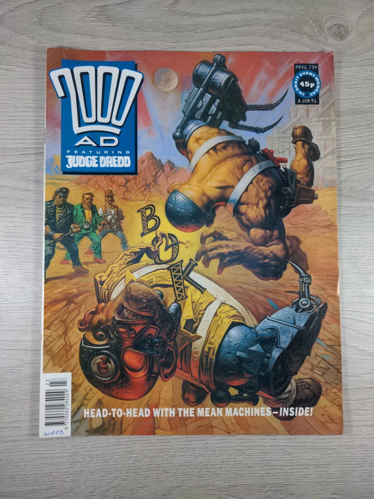 2000AD Featuring Judge Dredd Prog 734 June 1991 Vintage Comic - Retrorama UK