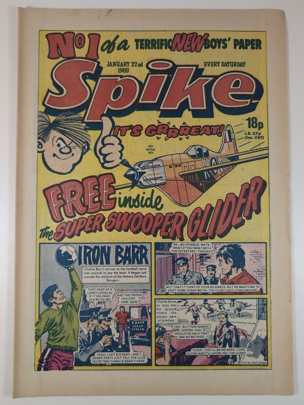 Spike Comic Issue No. 1 Jan 22nd 1983 D.C Thomson Vintage Retro Comic