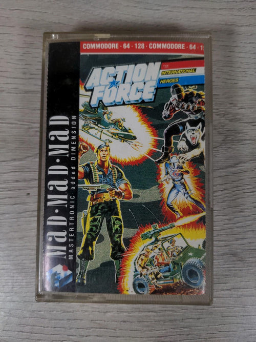 Action Force Commodore 64 C64 Game Cassette Mad Mastertronic Tested & Working