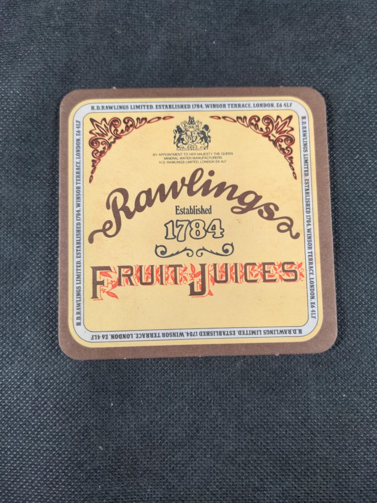 3 Vintage Beer Mats Rawlings Fruit Jucies