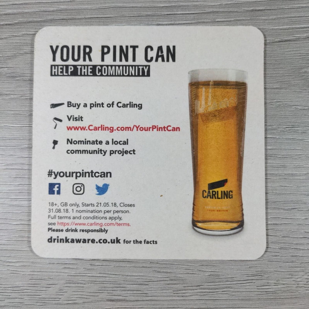 Carling 5 x Vintage Beer Mats Pub Bar Coaster Breweriana - Retrorama UK