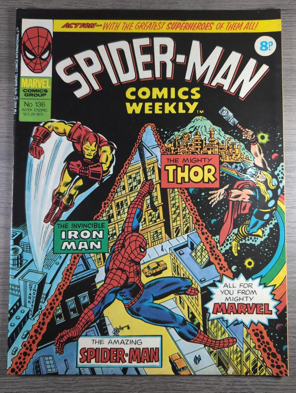 Spider-Man Comics Weekly No 136 Marvel Comics UK 20th September 1975