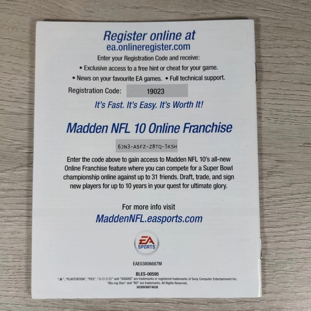 Madden NFL 10 American Football PS3 Playstation 3 Game EA Sports