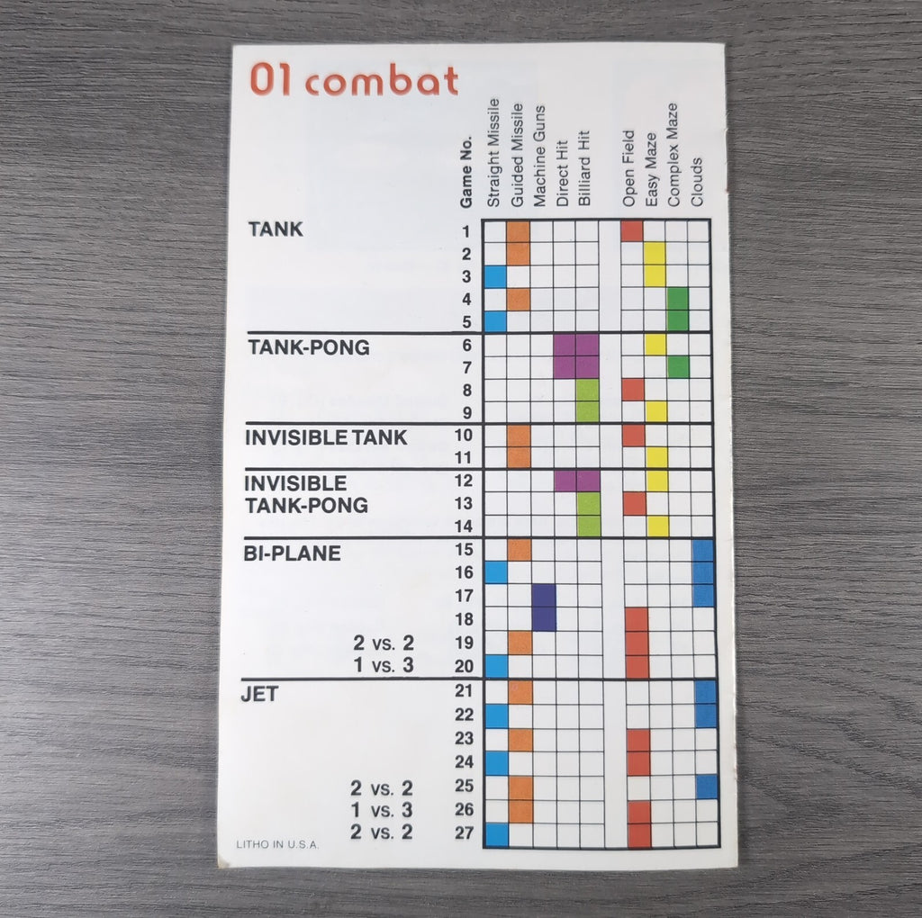 Combat Atari 2600 Video Game CX2601 Cartridge  Manual Boxed CIB Tested & Working