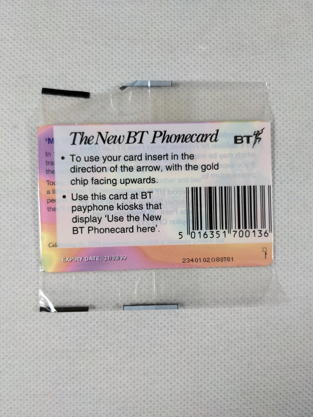 BT Phone Card  Special Edition Unused Vintage £2 Chip Phonecard Unopened Sealed - Retrorama UK