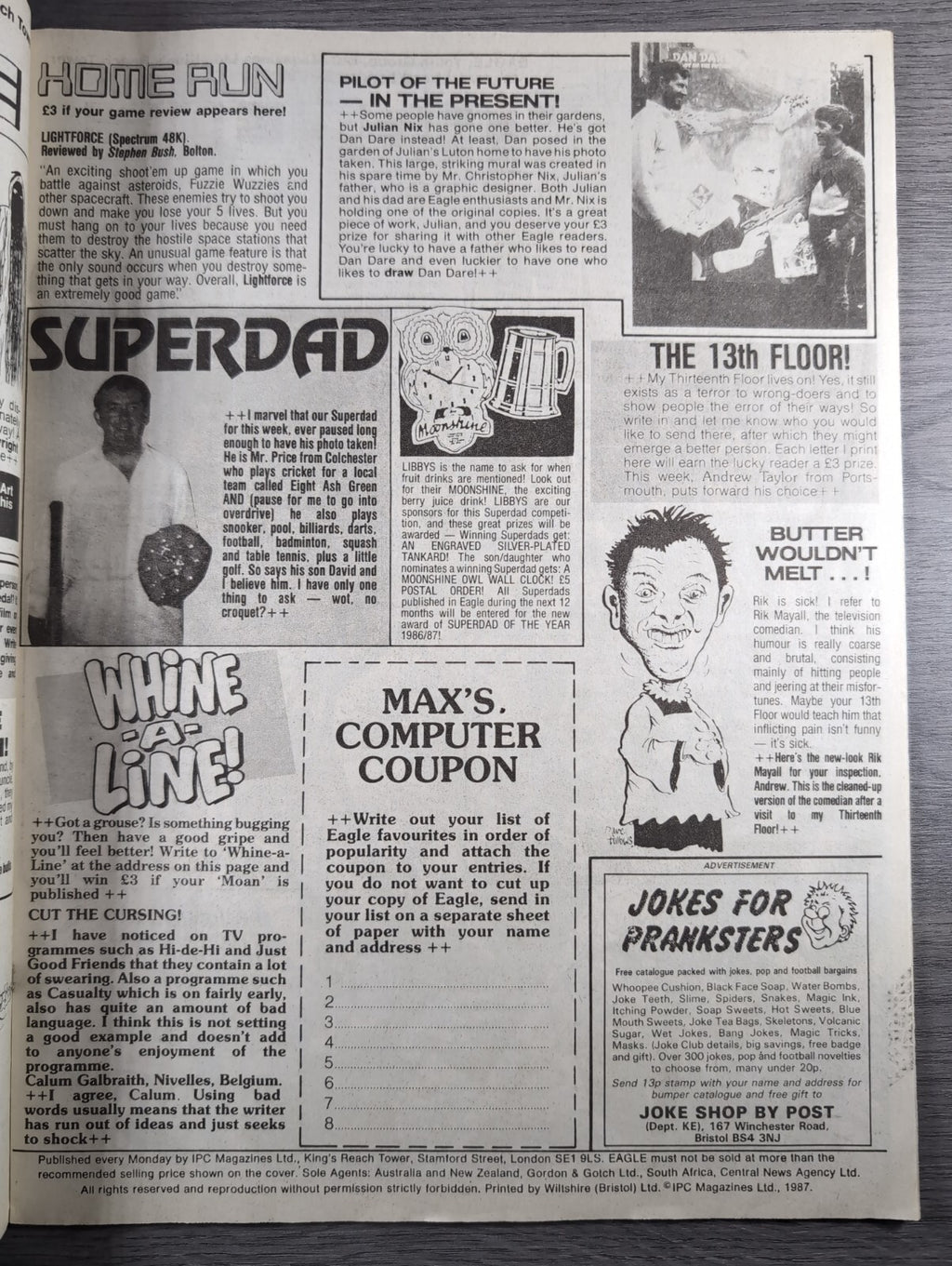 Eagle Comic Issue No. 263 4th April 1987 Vintage Retro UK Comic