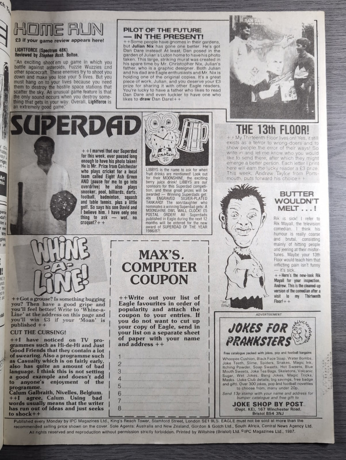 Eagle Comic Issue No. 263 4th April 1987 Vintage Retro UK Comic