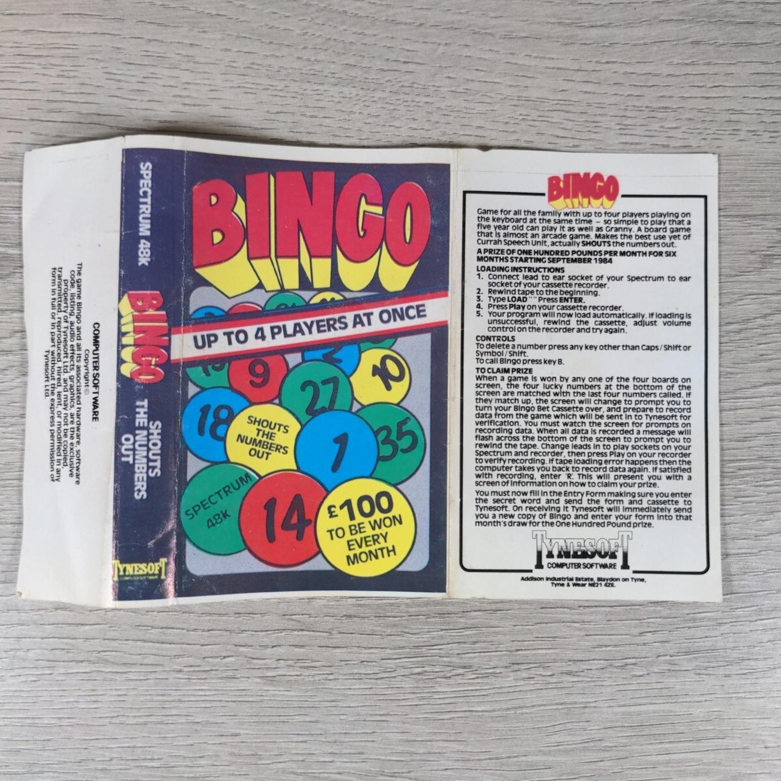 Bingo ZX Spectrum 48K Game Cassette Tested & Working