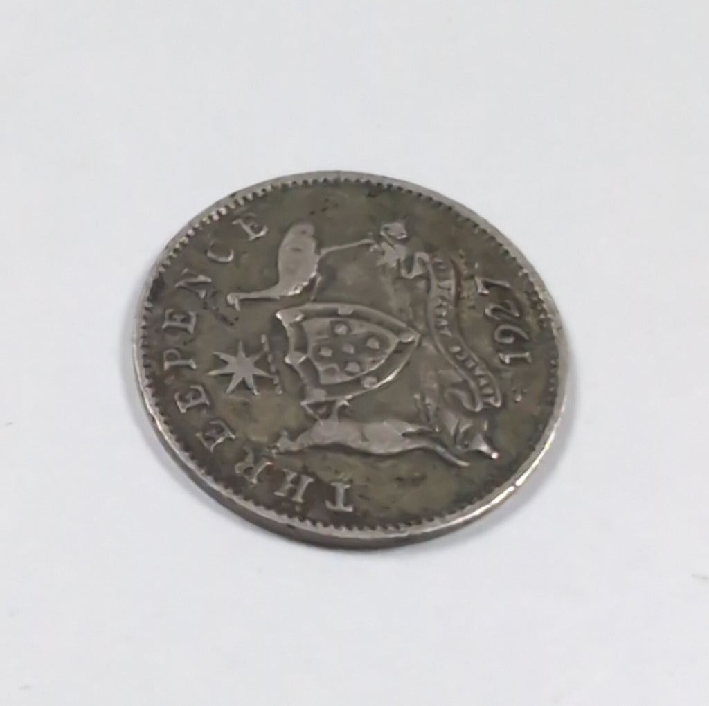 1927 George V Sterling Silver 3D Threepence Coin Good Condition Vintage Coin