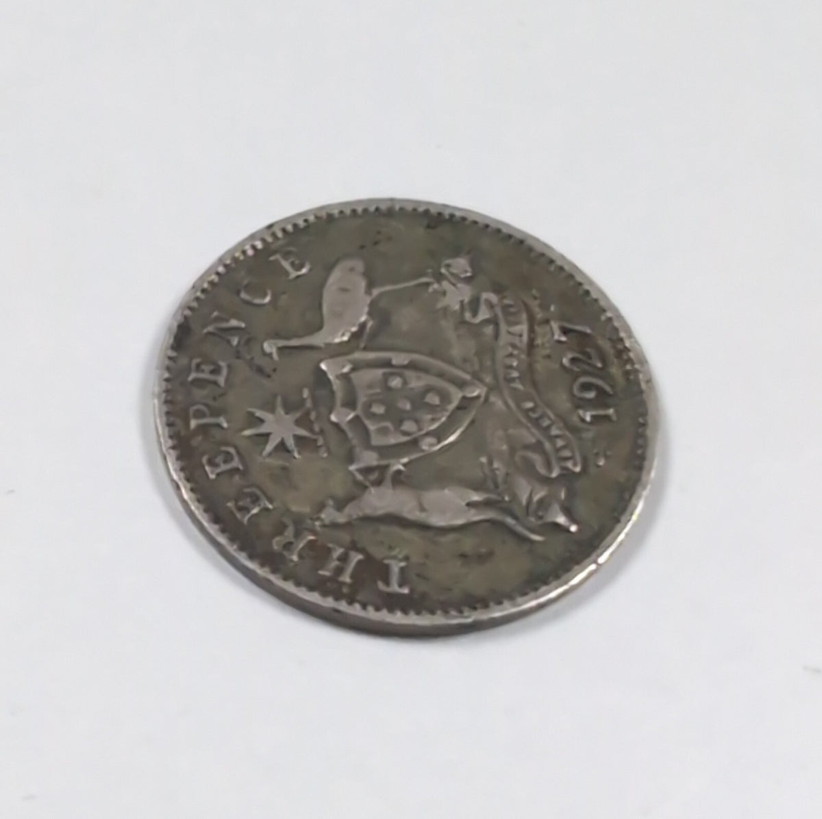 1927 George V Sterling Silver 3D Threepence Coin Good Condition Vintage Coin