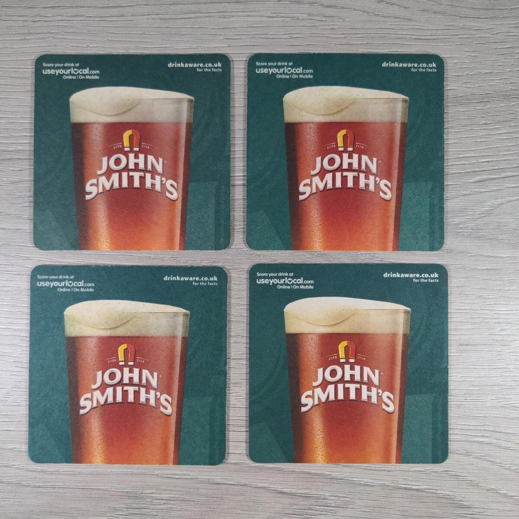 John Smiths 4 x Vintage Beer Mats Pub Bar Coaster  Breweriana - Retrorama UK