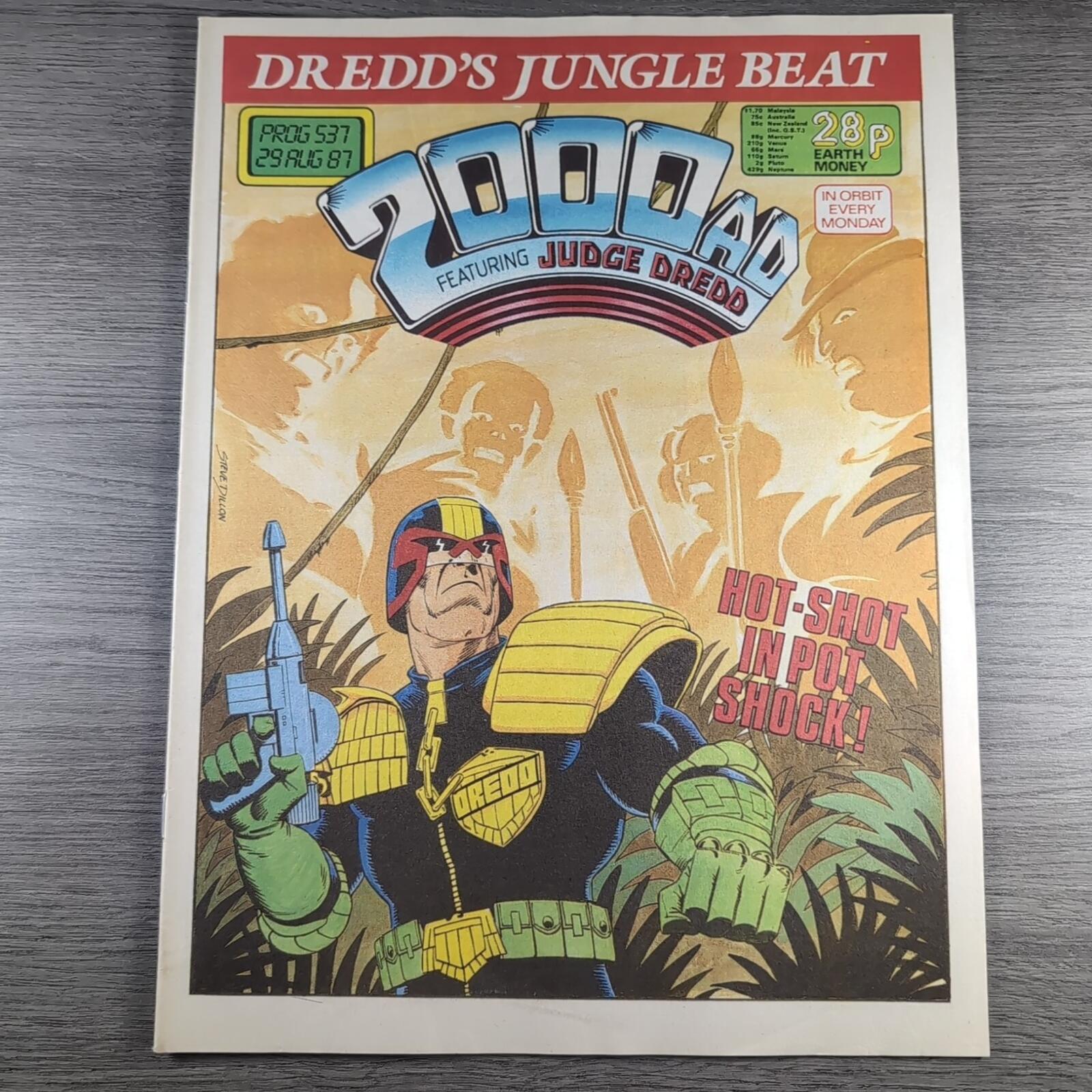 2000AD Prog 537 Featuring Judge Dredd 29th August 1987 Vintage Comic