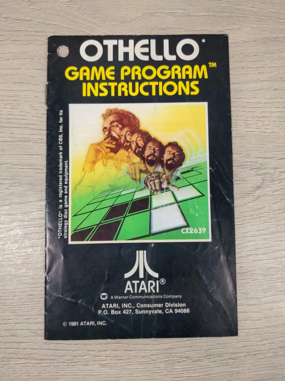 Atari 2600 Othello Cartridge & Manual - Vintage Video Game - Tested & Working