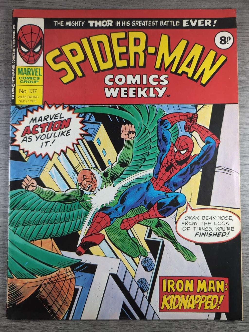Spider-Man Comics Weekly No 137 Marvel Comics UK 27th September 1975