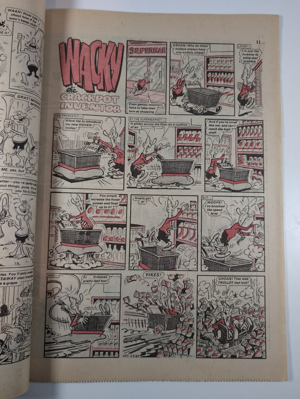 Nutty Comic Featuring Bananaman Issue No. 186 Sept 3rd 1983 Vintage Retro Comic