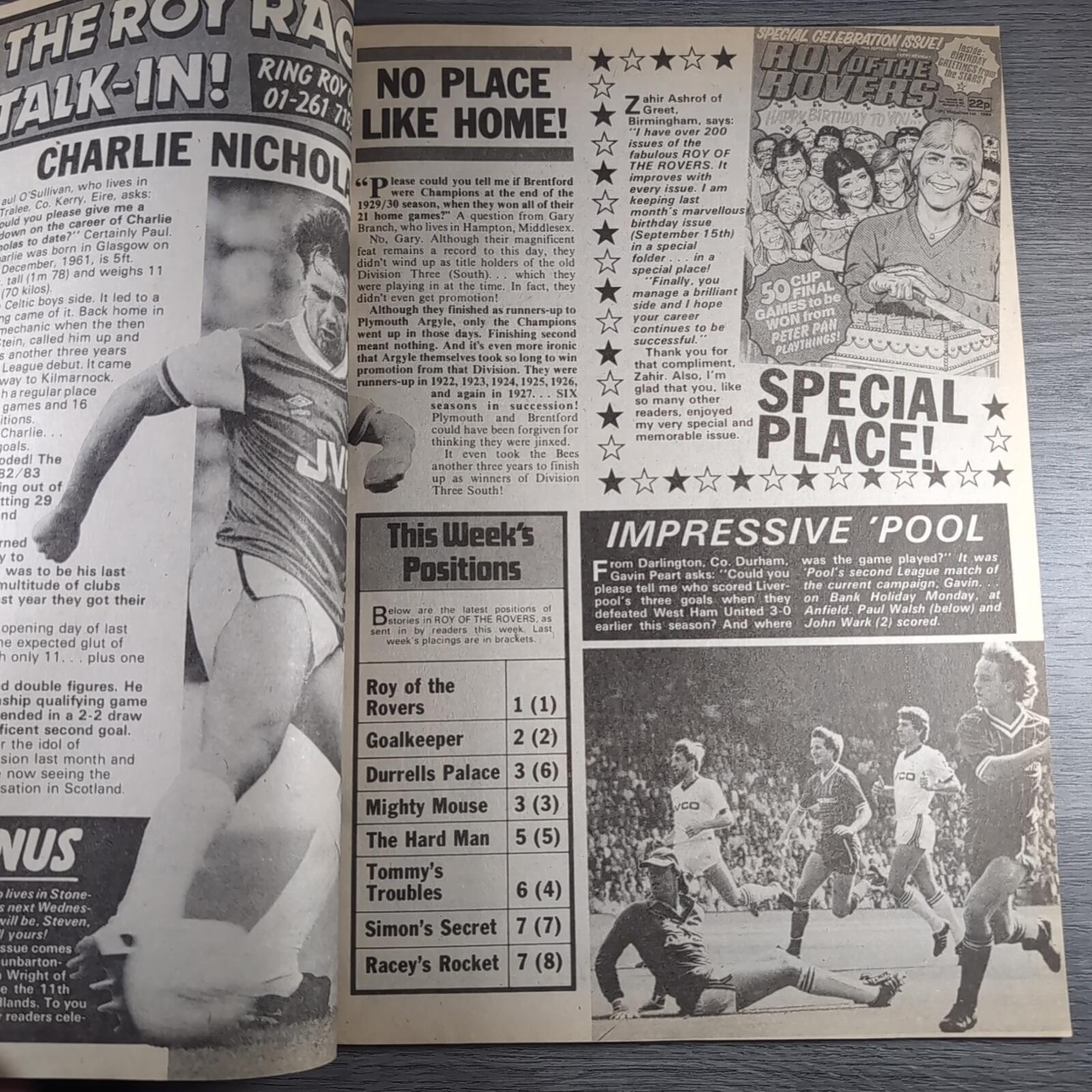Roy of The Rovers 27th October 1984 Vintage Comic IPC Magazines