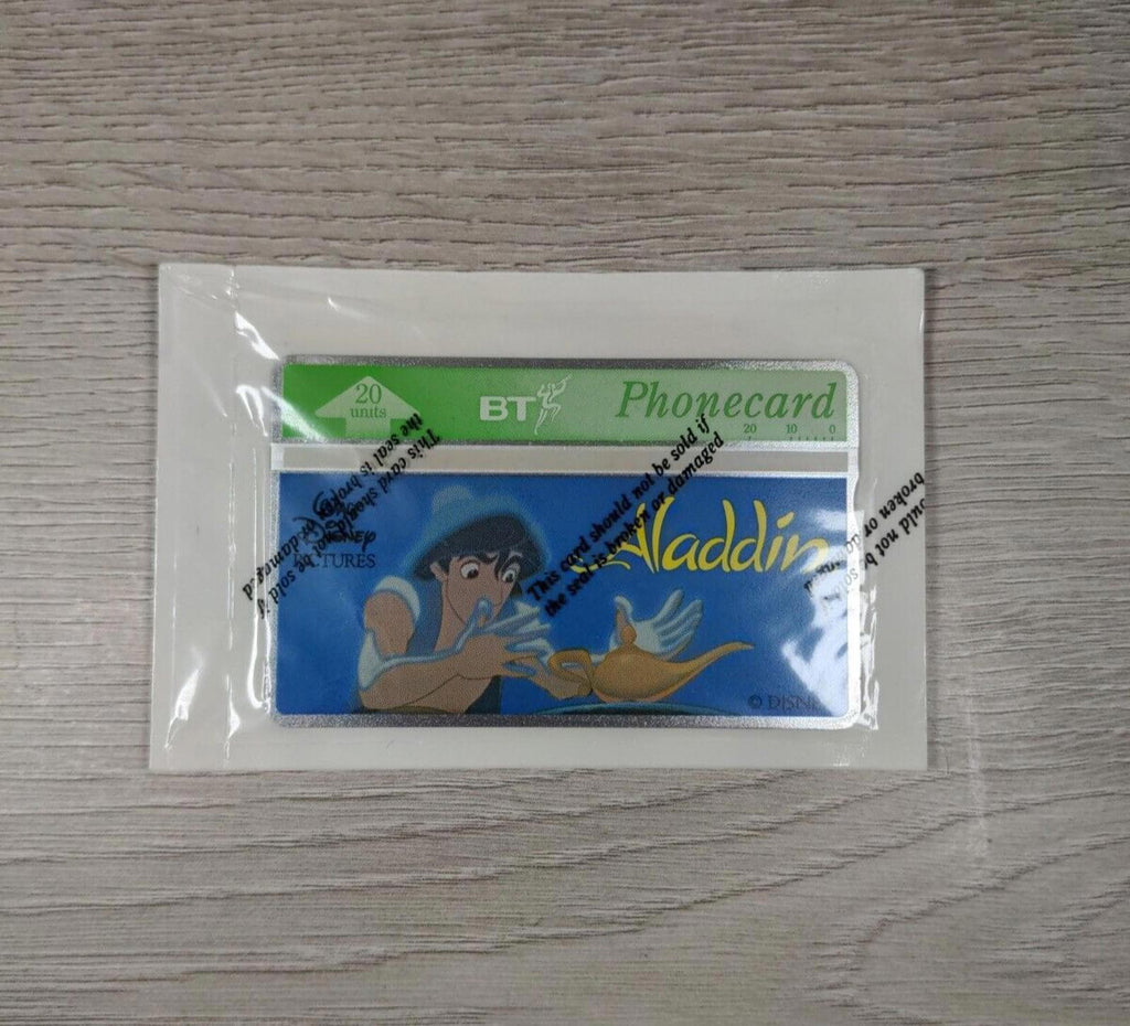 BT Phonecard 20 Units £2 Aladdin Unused Vintage Phonecard - Retrorama UK