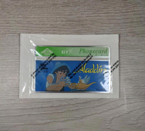 BT Phonecard 20 Units £2 Aladdin Unused Vintage Phonecard - Retrorama UK