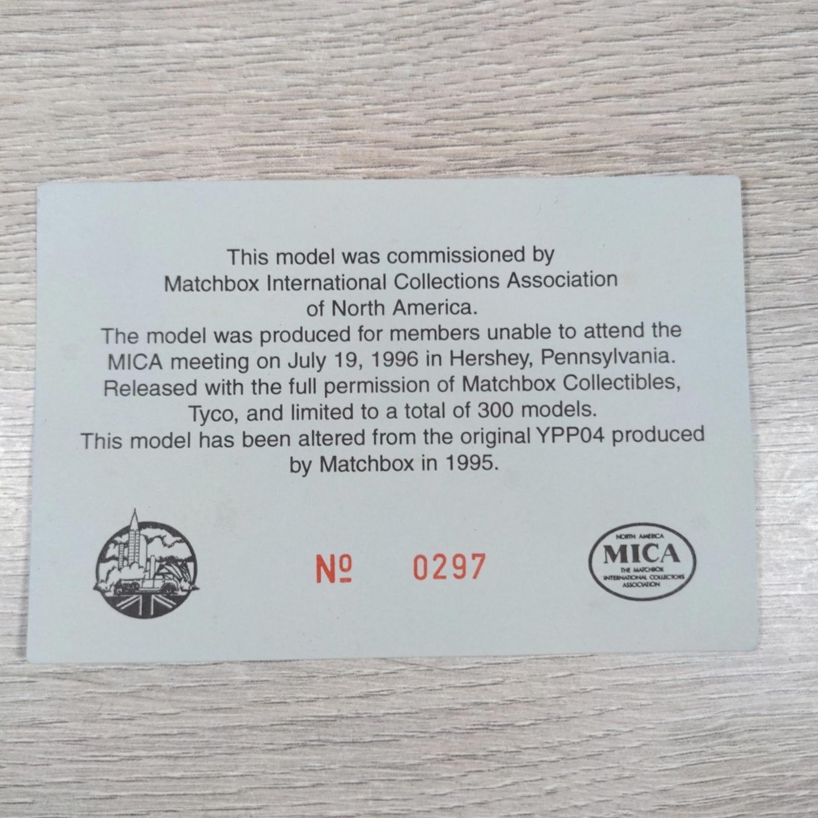 Matchbox MSM01 Mica Special Black Dodge Van 1 of 300 Diecast Model UK
