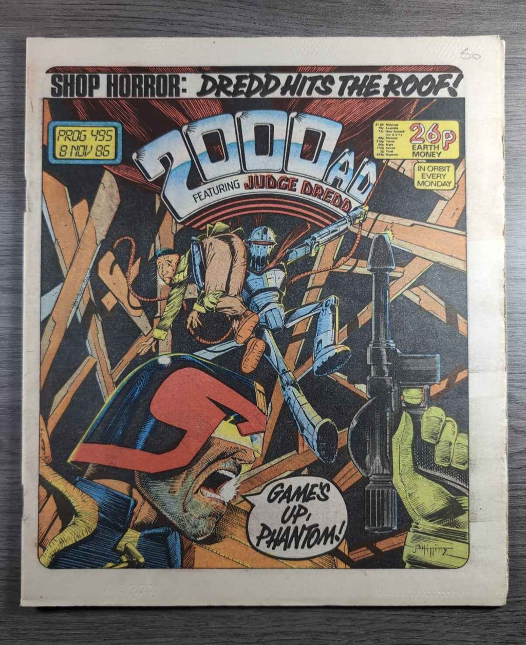 2000AD Prog 495 Featuring Judge Dread Comic 8th Nov 1986 Vintage Retro Comic