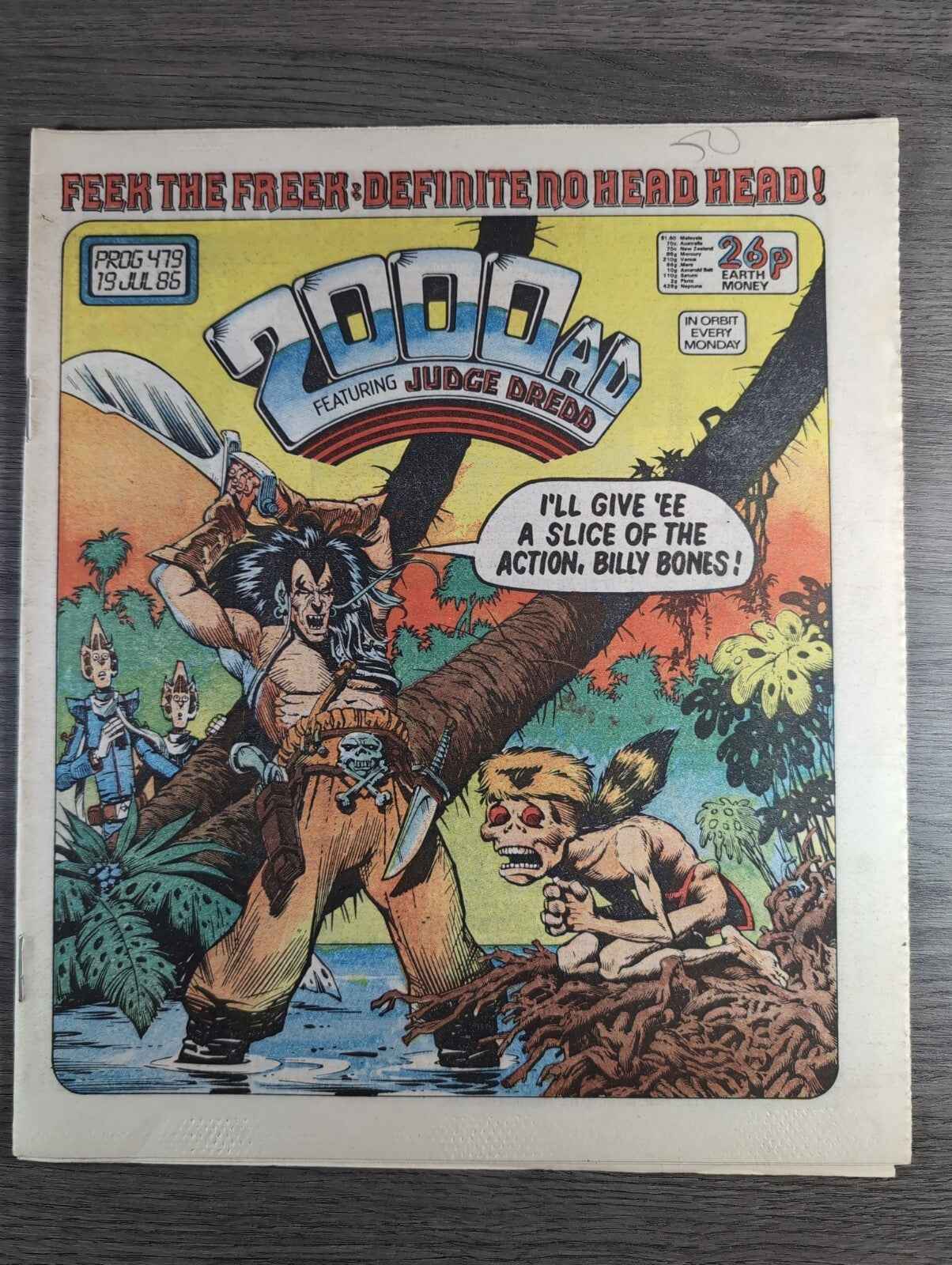 2000AD Prog 479 Featuring Juddge Dread Comic Date 19th July 1986 Vintage Comics