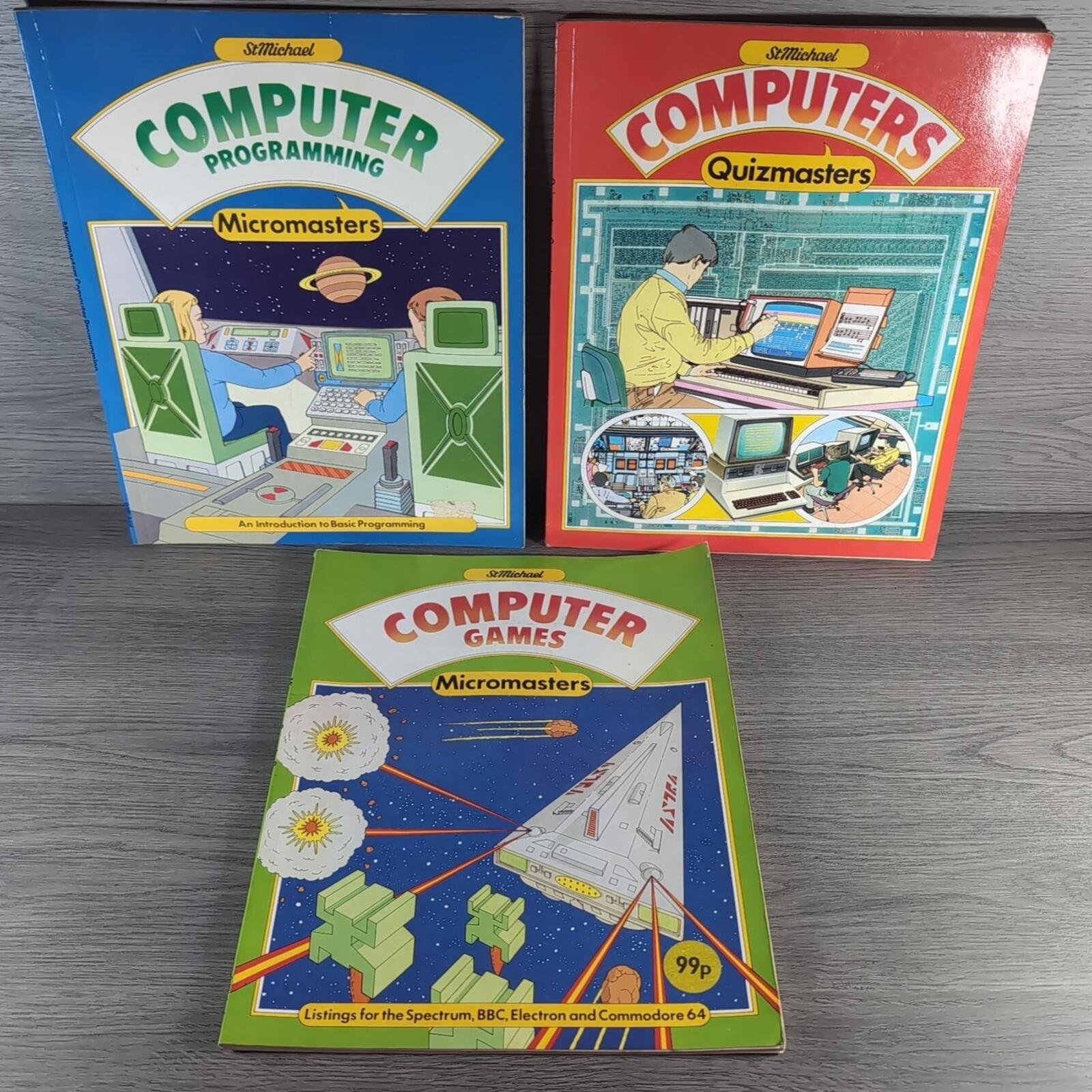 St Michael Micromasters Computer Programming Books Bundle x 3 BBC Commodore 64