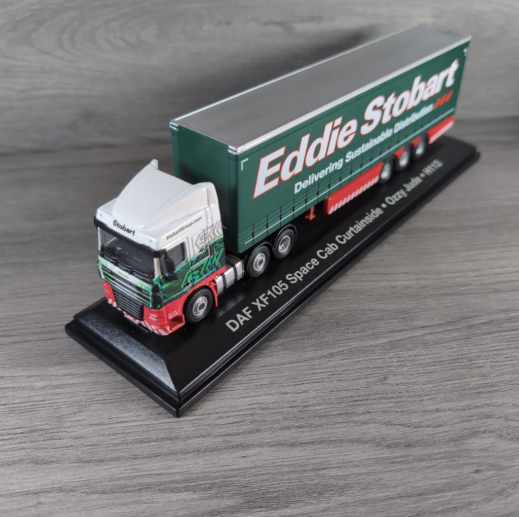 Atlas Editions Eddie Stobart DAF XF105 Space Cab Curtianside Ozzy Jude H113 1:76