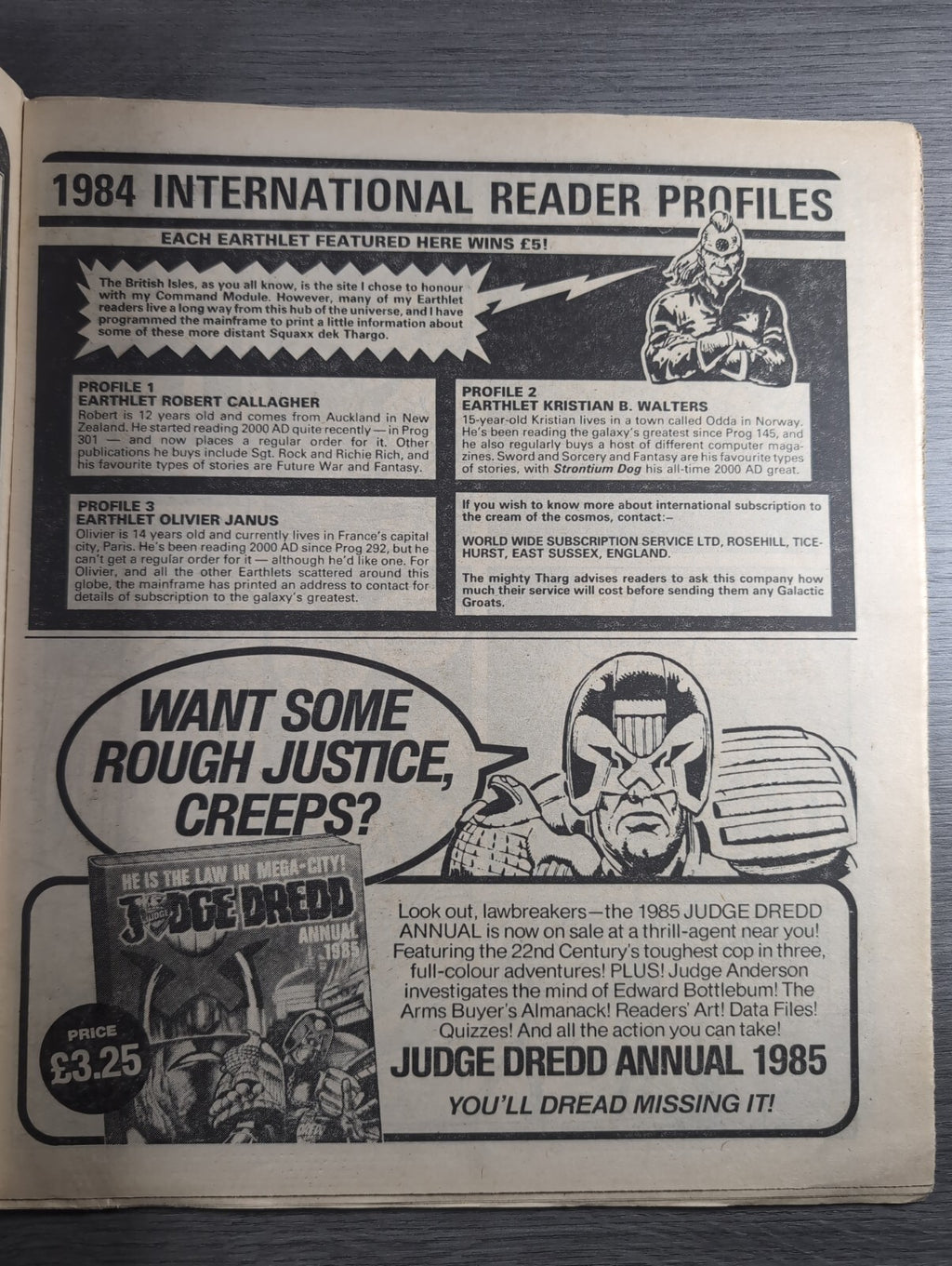 2000AD Prog 385 Featuring Judge Dredd Comic 29th Sept 1984 Vintage Retro Comic