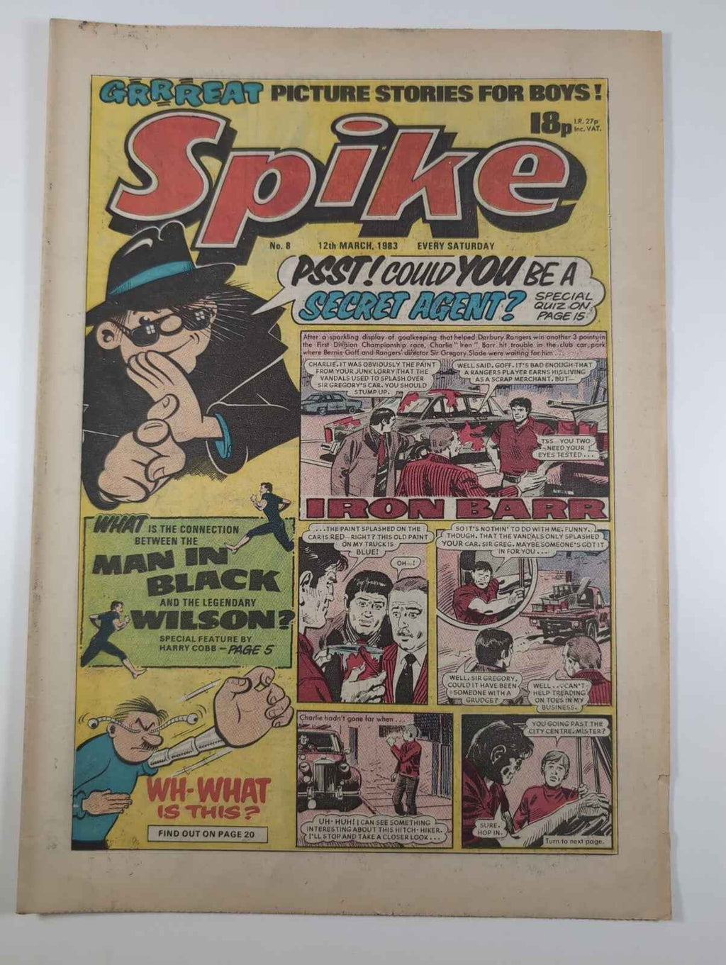 Spike Comic Issue No. 8 March 12th 1983 D.C Thomson Vintage Retro Comic