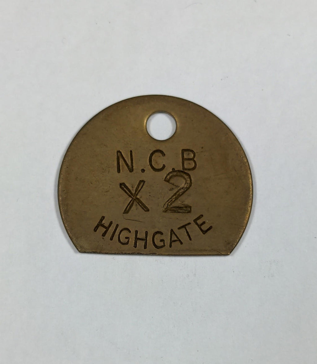 Highgate Colliery X2 N.C.B Brass Miners Pit Check Token Mining Memorabilia