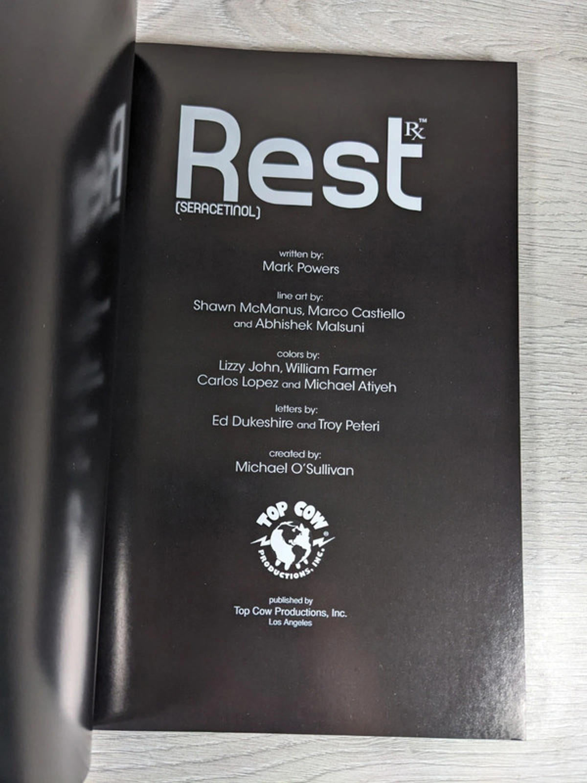 Rest Volume 1 by Mark Powers Paperback 2010 Top Cow Graphic Novel