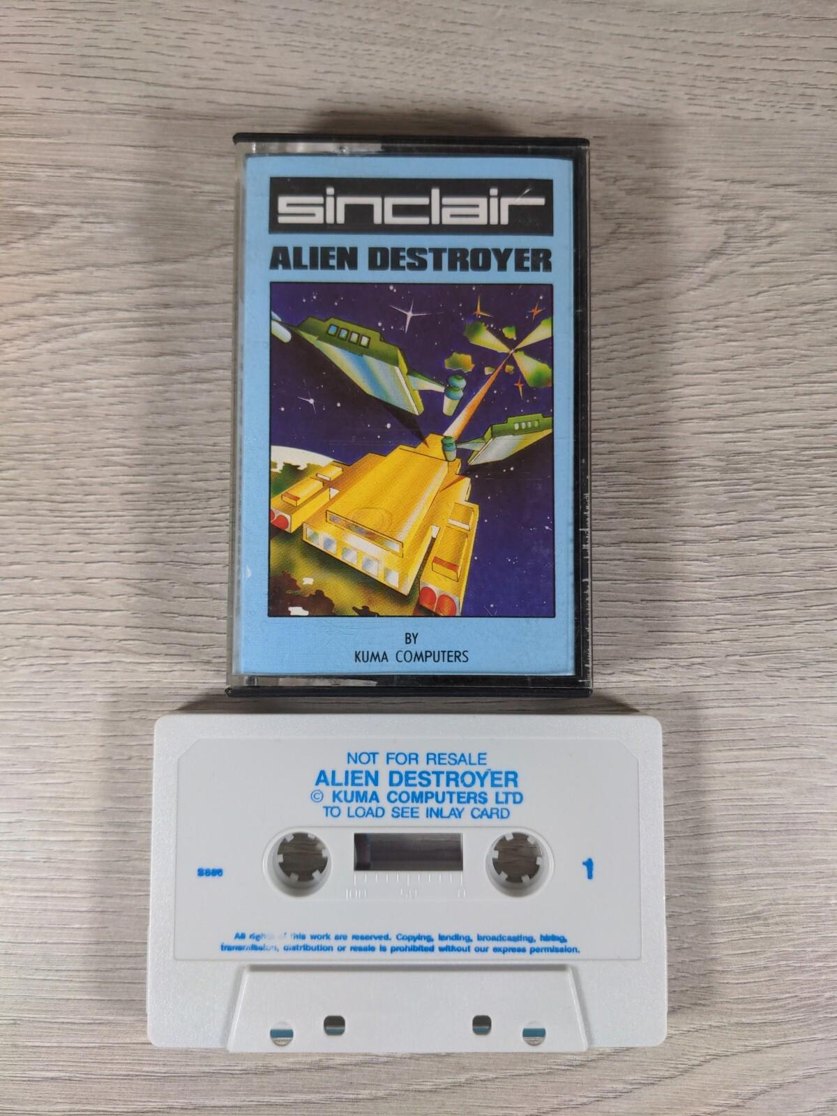 Alien Destroyer ZX Spectrum 48K Video Game Cassette Tested & Working