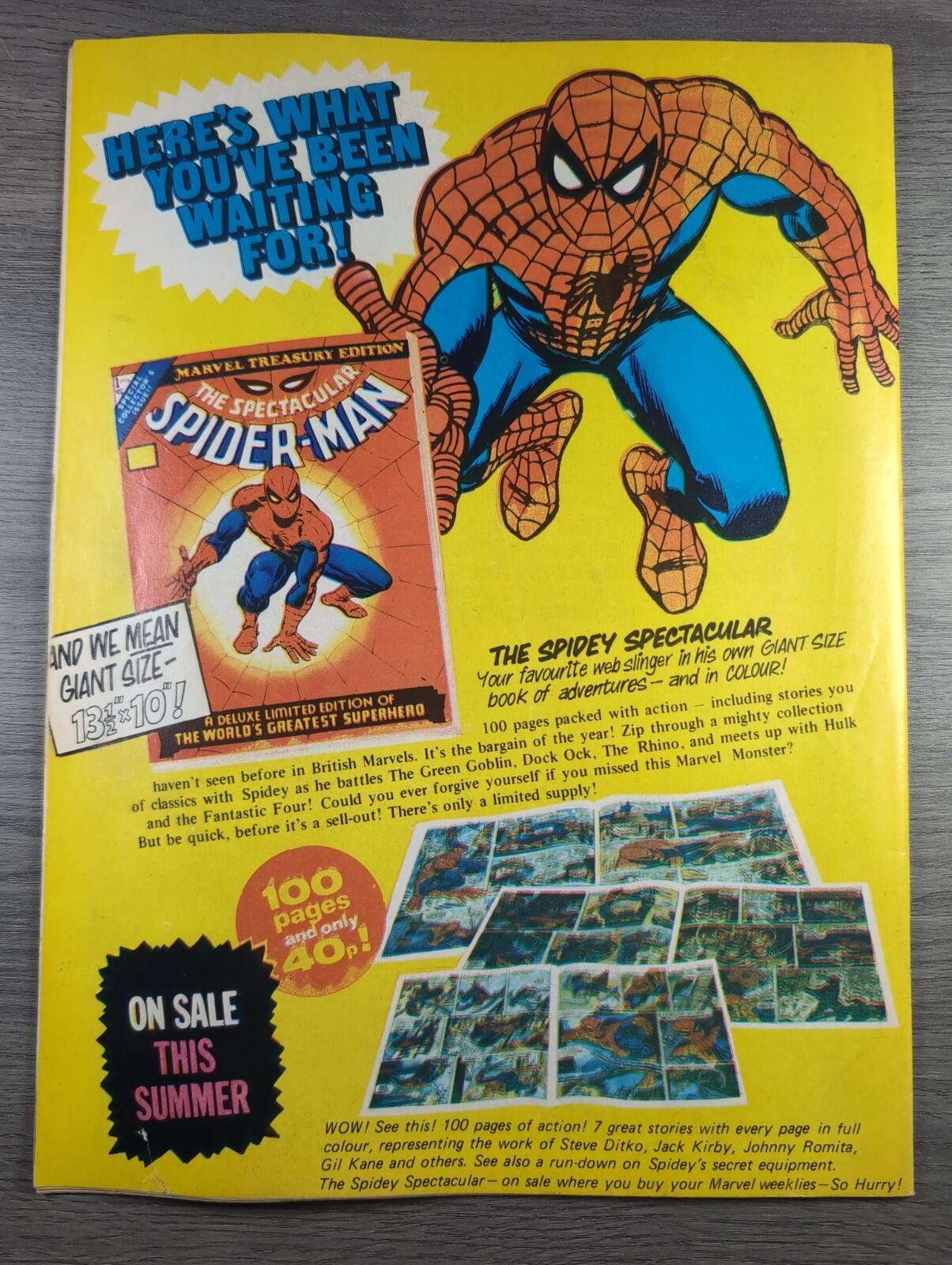 Spider-Man Comics Weekly No84 Marvel Comics UK 21st September 1974 Vintage Comic