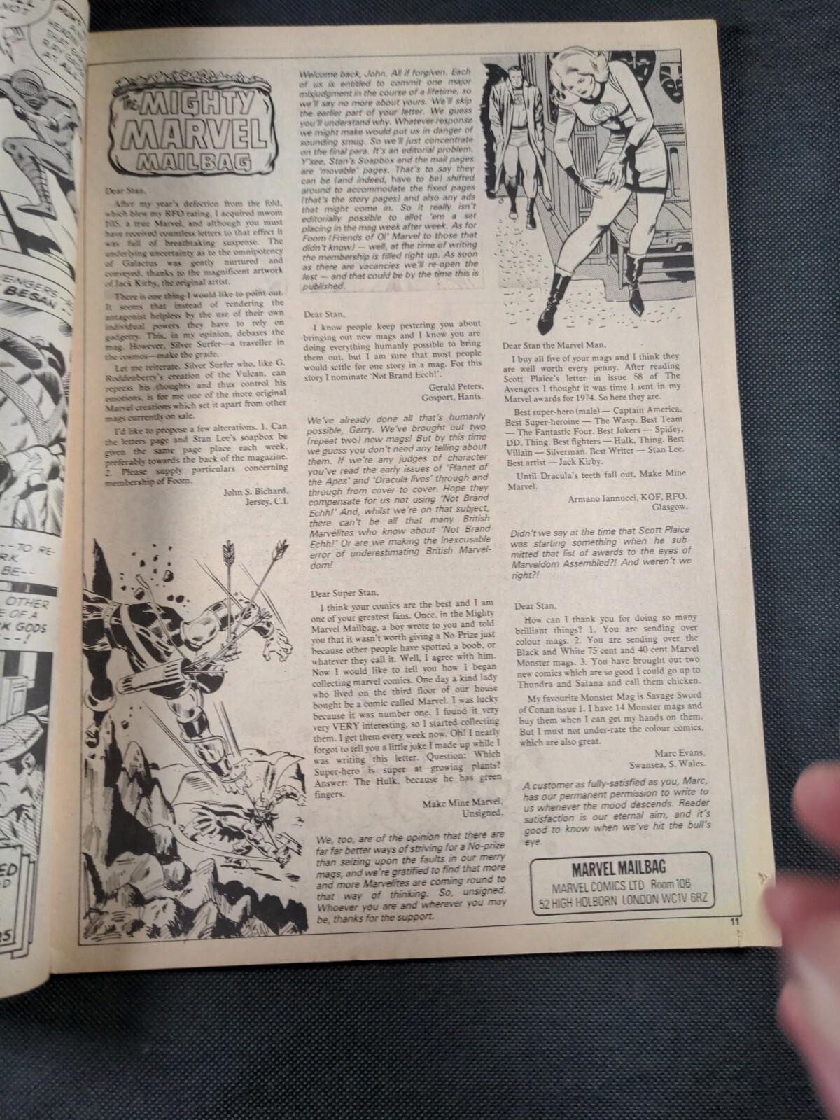 Mighty World of Marvel Issue No 124 February 1975 Marvel UK Vintage Comic - Retrorama UK