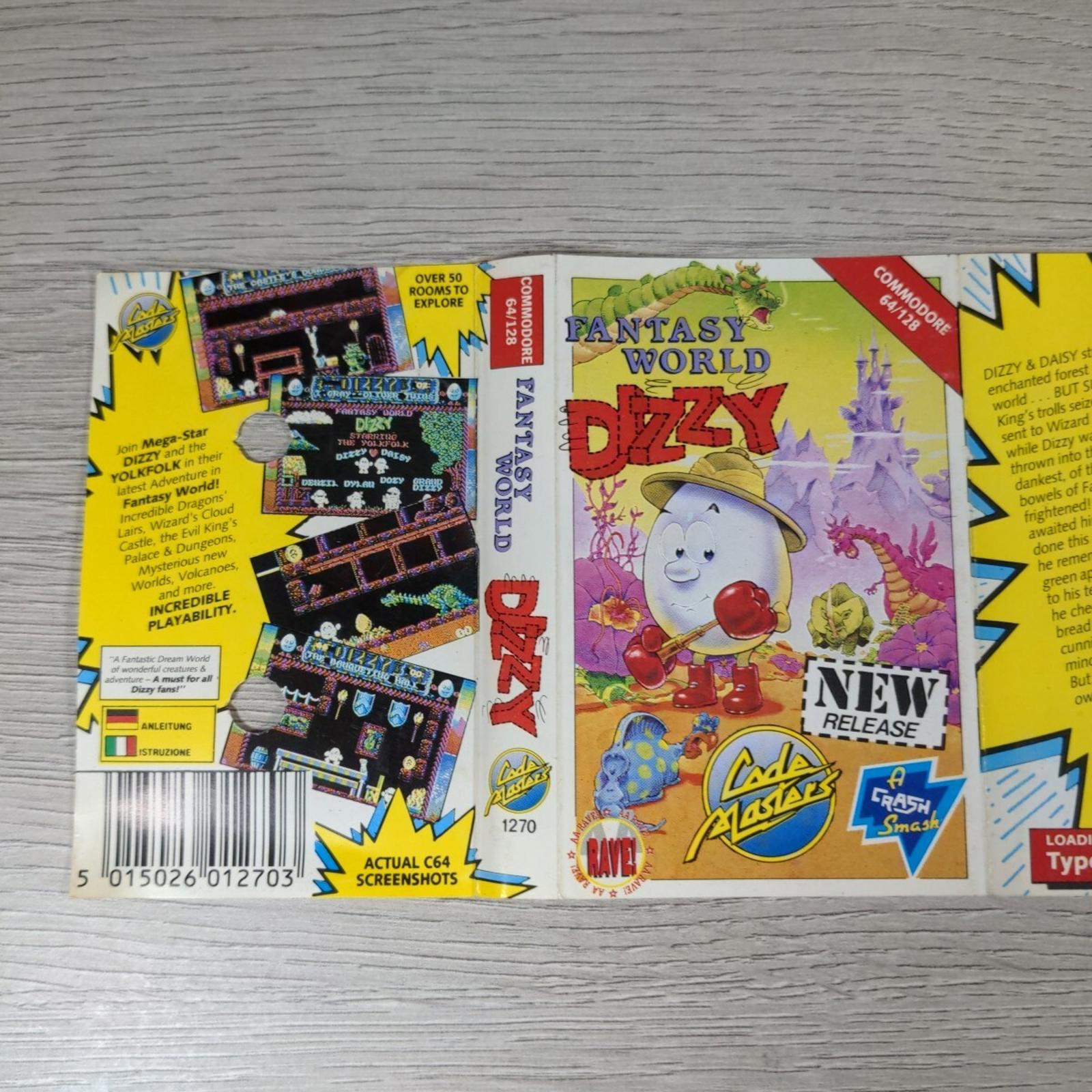 Fantasy World Dizzy Commodore 64 C64 Game Cassette Tested & Working