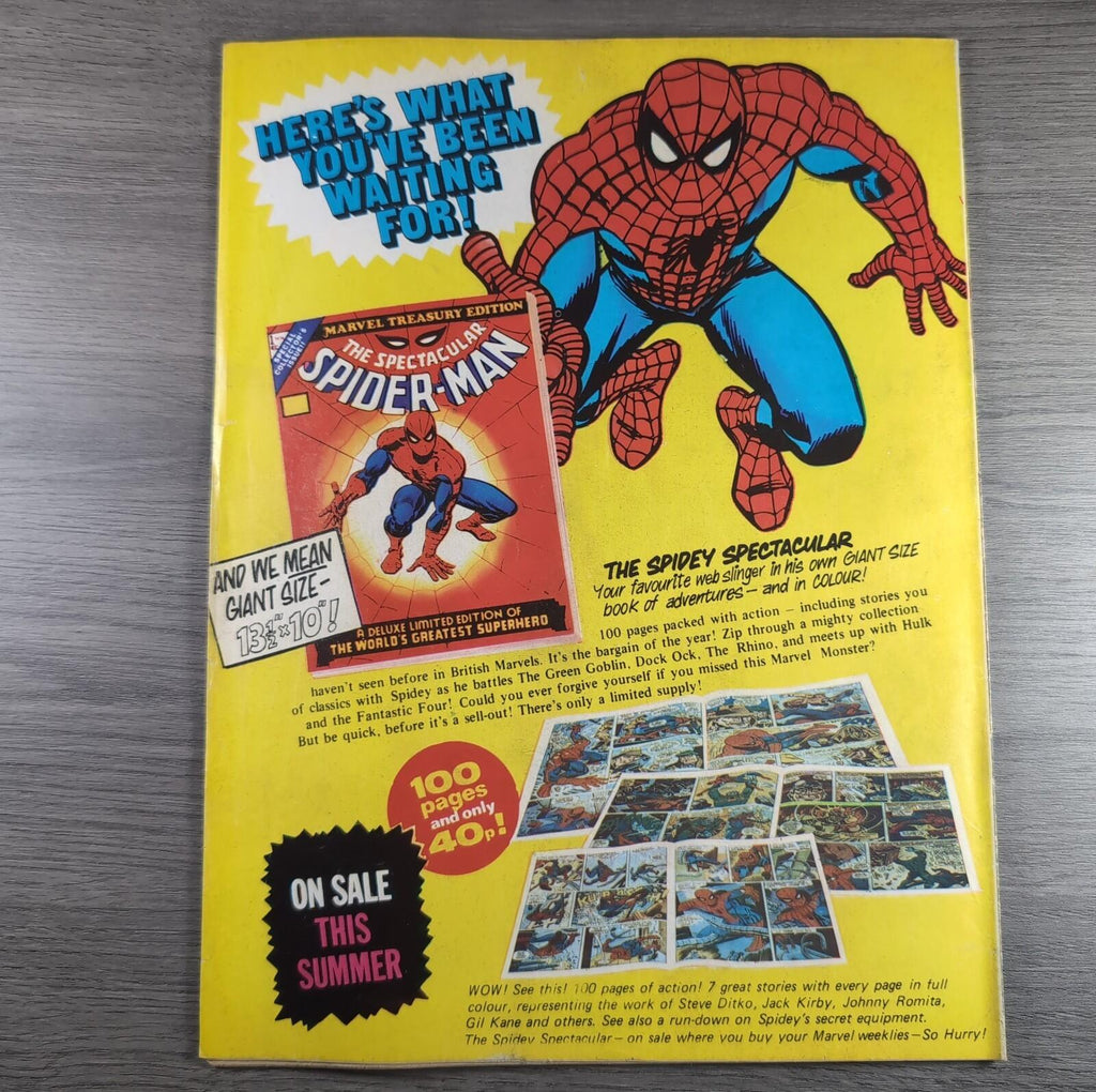 Spider-Man Comics Weekly No 78 Marvel Comics UK 10th August 1974 Vintage Comic