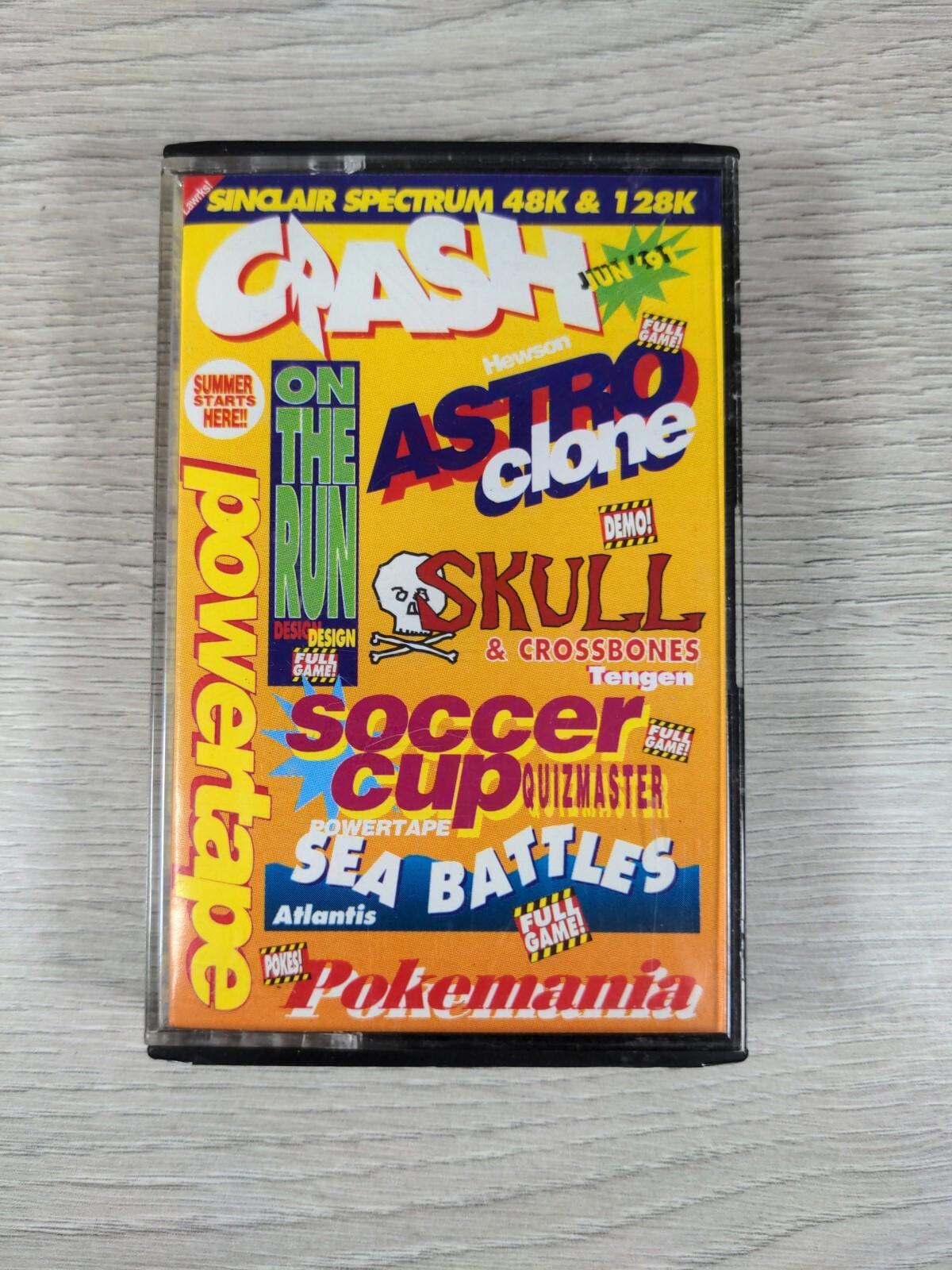 Crash Powertape June 1991 ZX Spectrum 48K 128K Game Cassette Tested & Working