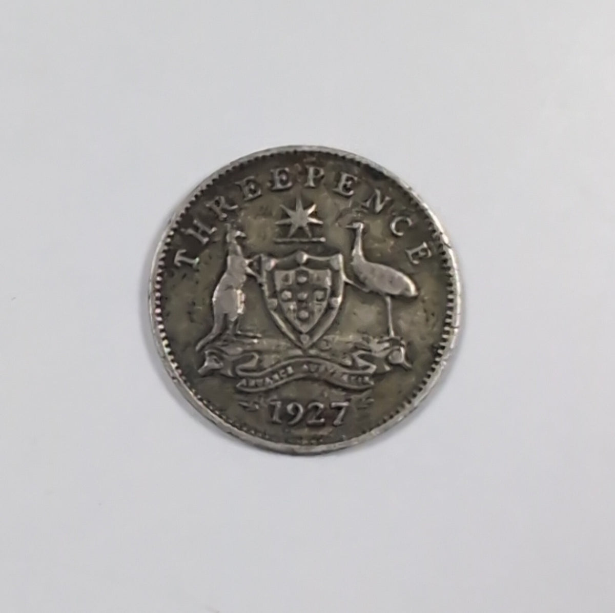 1927 George V Sterling Silver 3D Threepence Coin Good Condition Vintage Coin