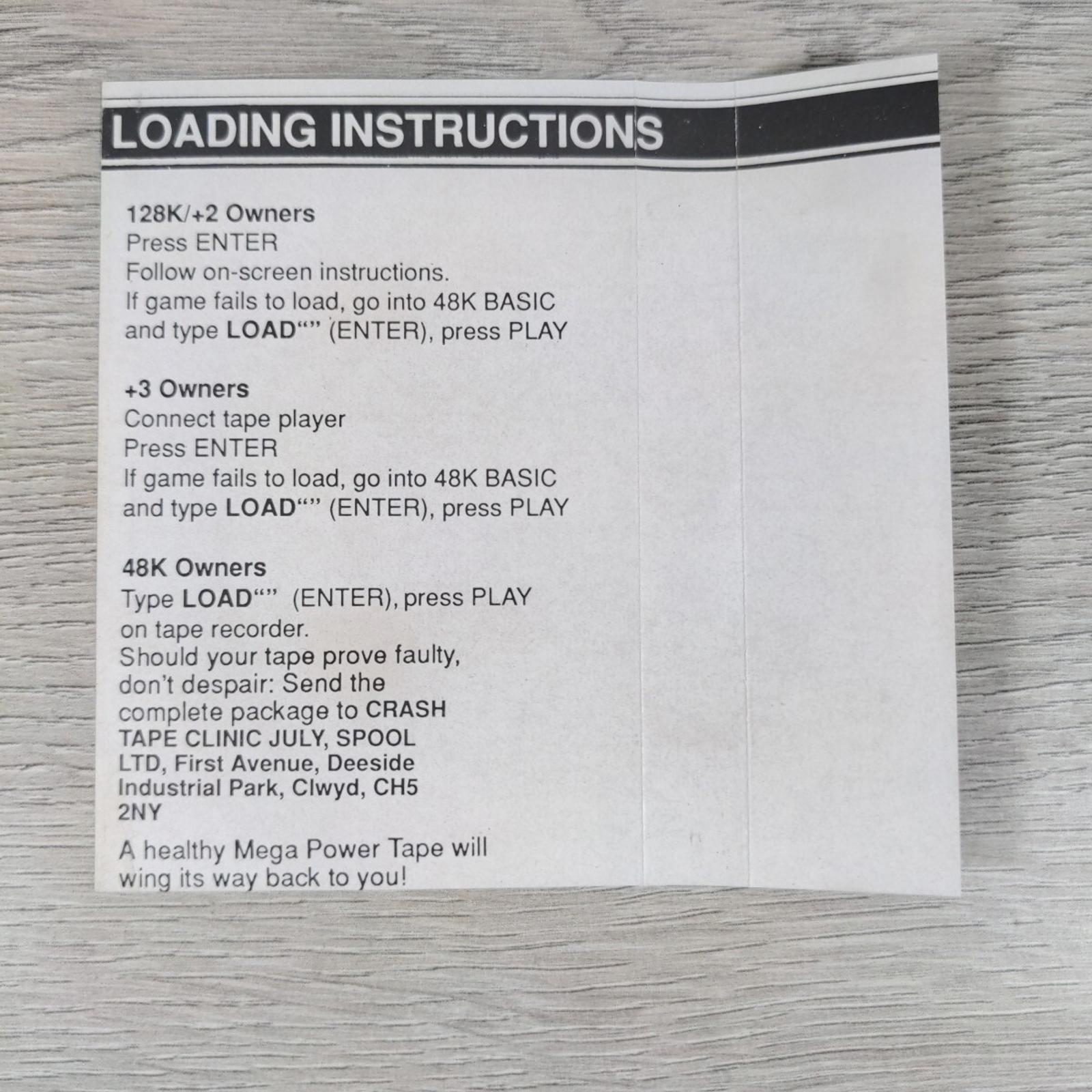 Crash Presents July 1989 ZX Spectrum 48K 128K  Game Cassette Tested & Working