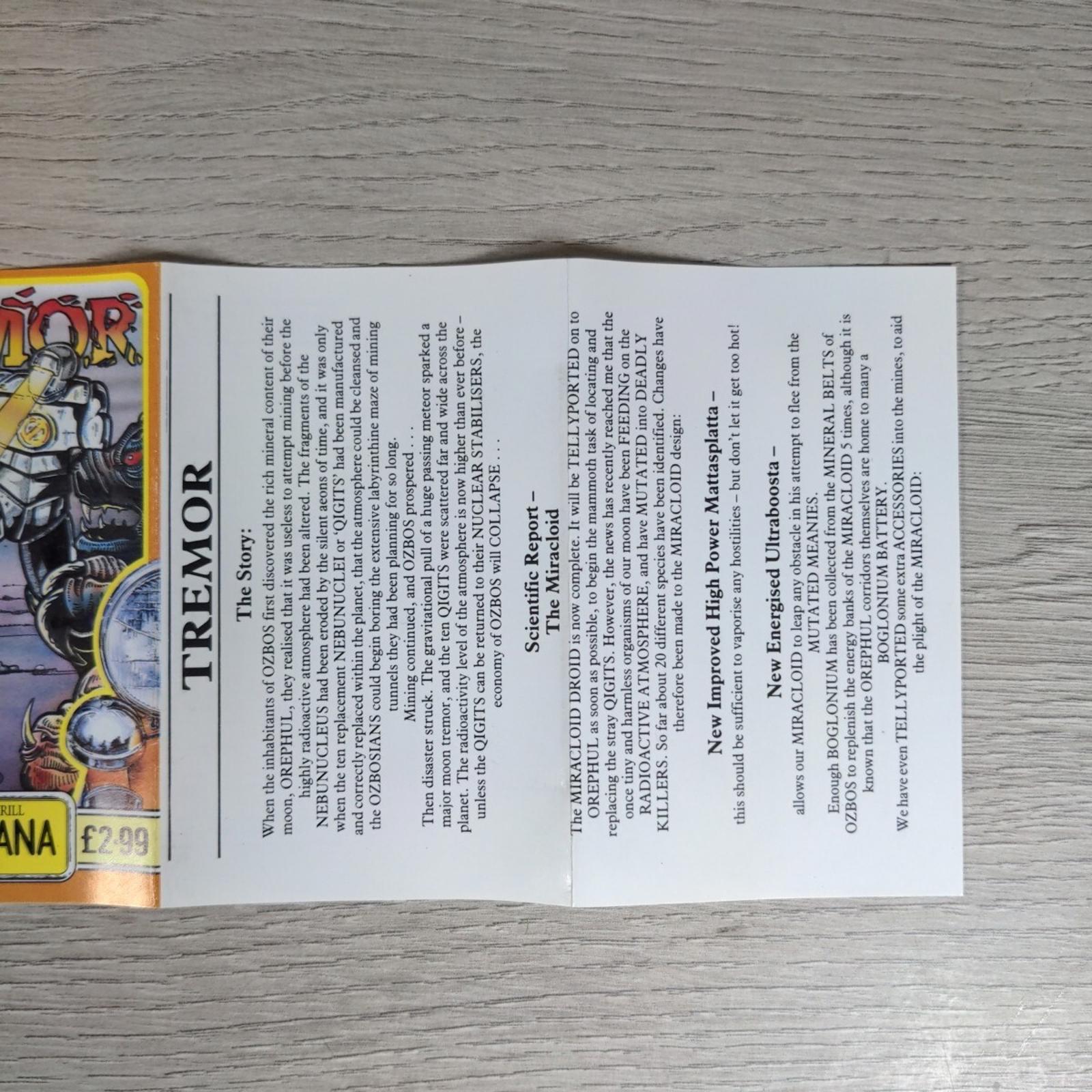 Tremor ZX Spectrum 48K Video Game Cassette Americana Software Tested & Working - Retrorama UK