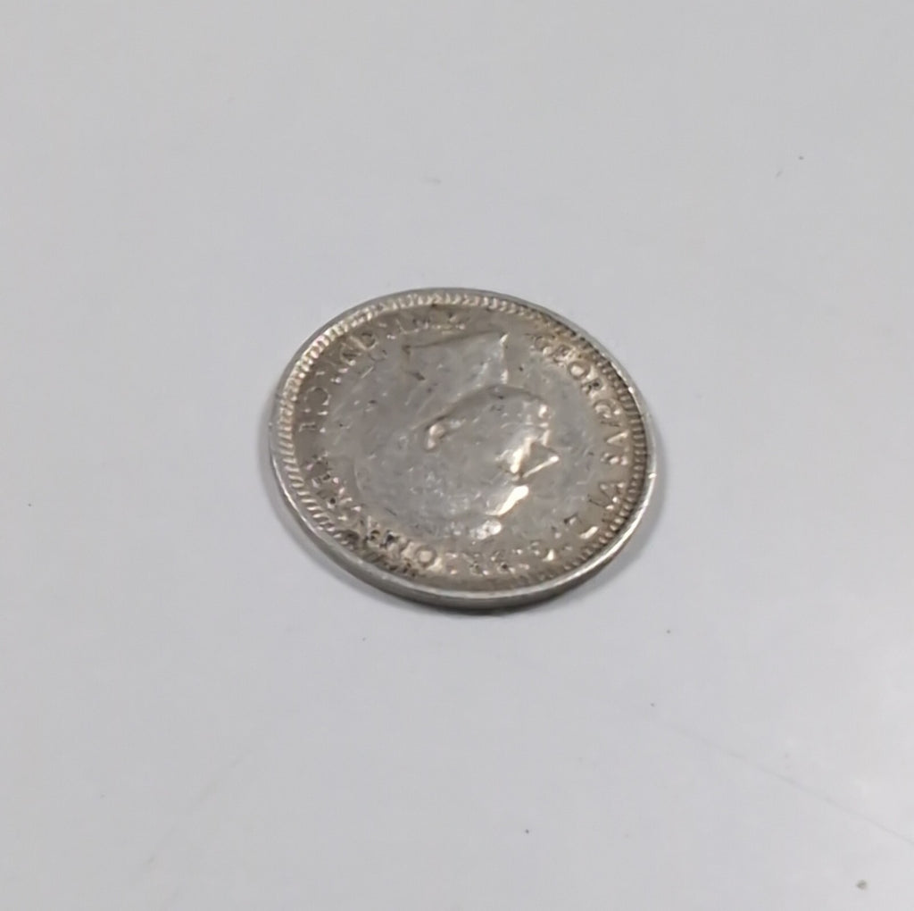 1944 George VI Sterling Silver 3D Threepence Coin Australia Vintage Coin