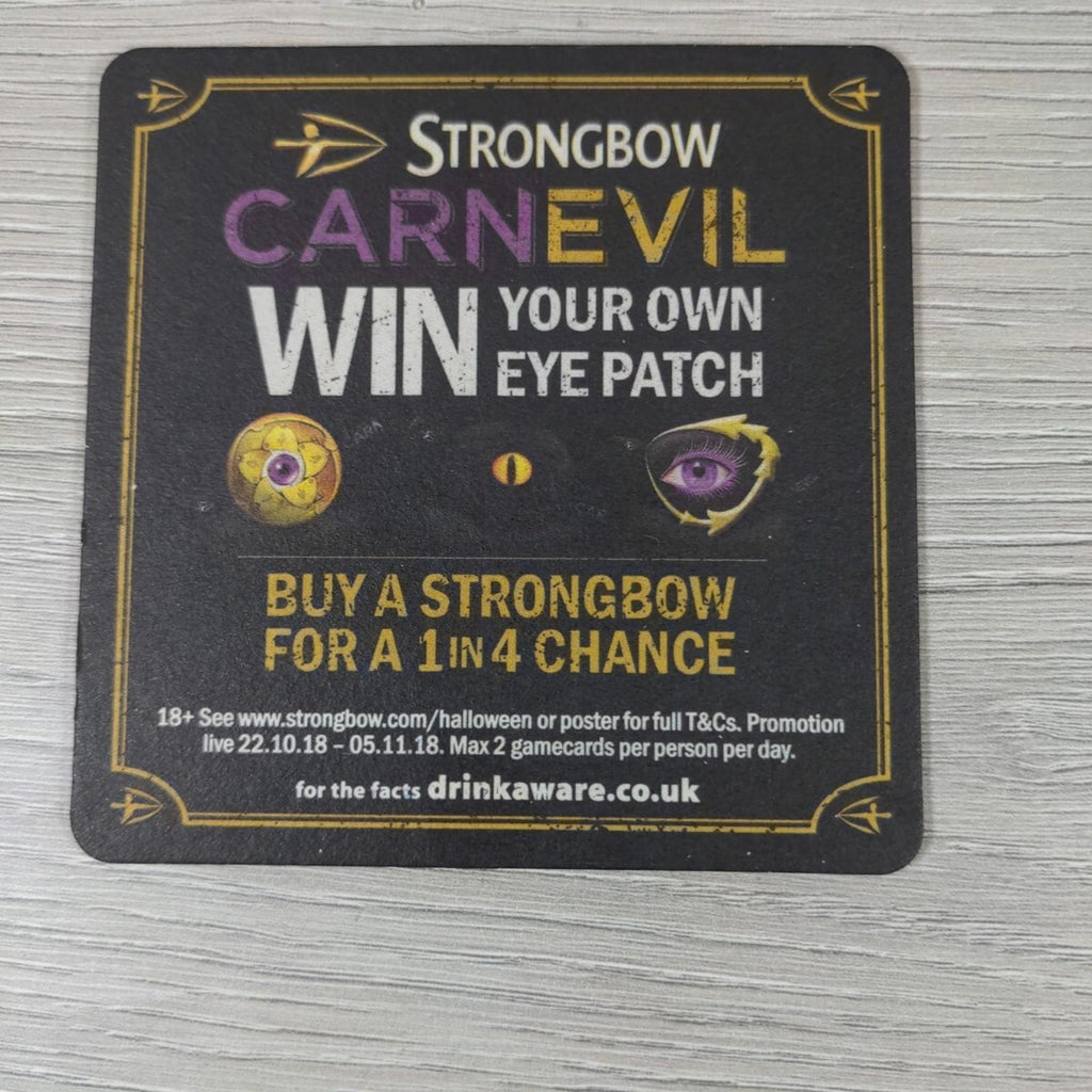 Strongbow 4 x Vintage Beer Mats Pub Bar Coaster Breweriana - Retrorama UK