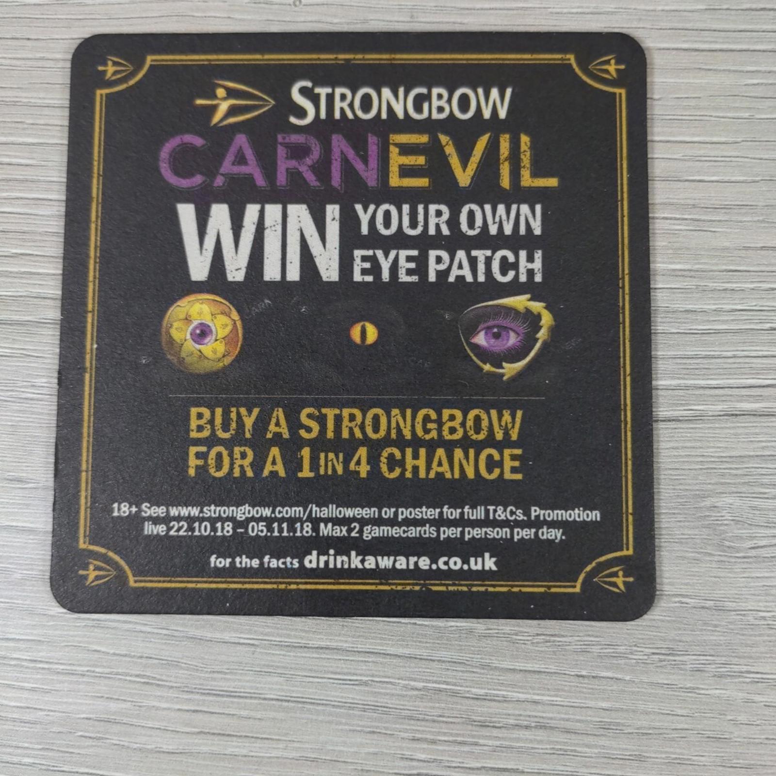 Strongbow 4 x Vintage Beer Mats Pub Bar Coaster Breweriana - Retrorama UK