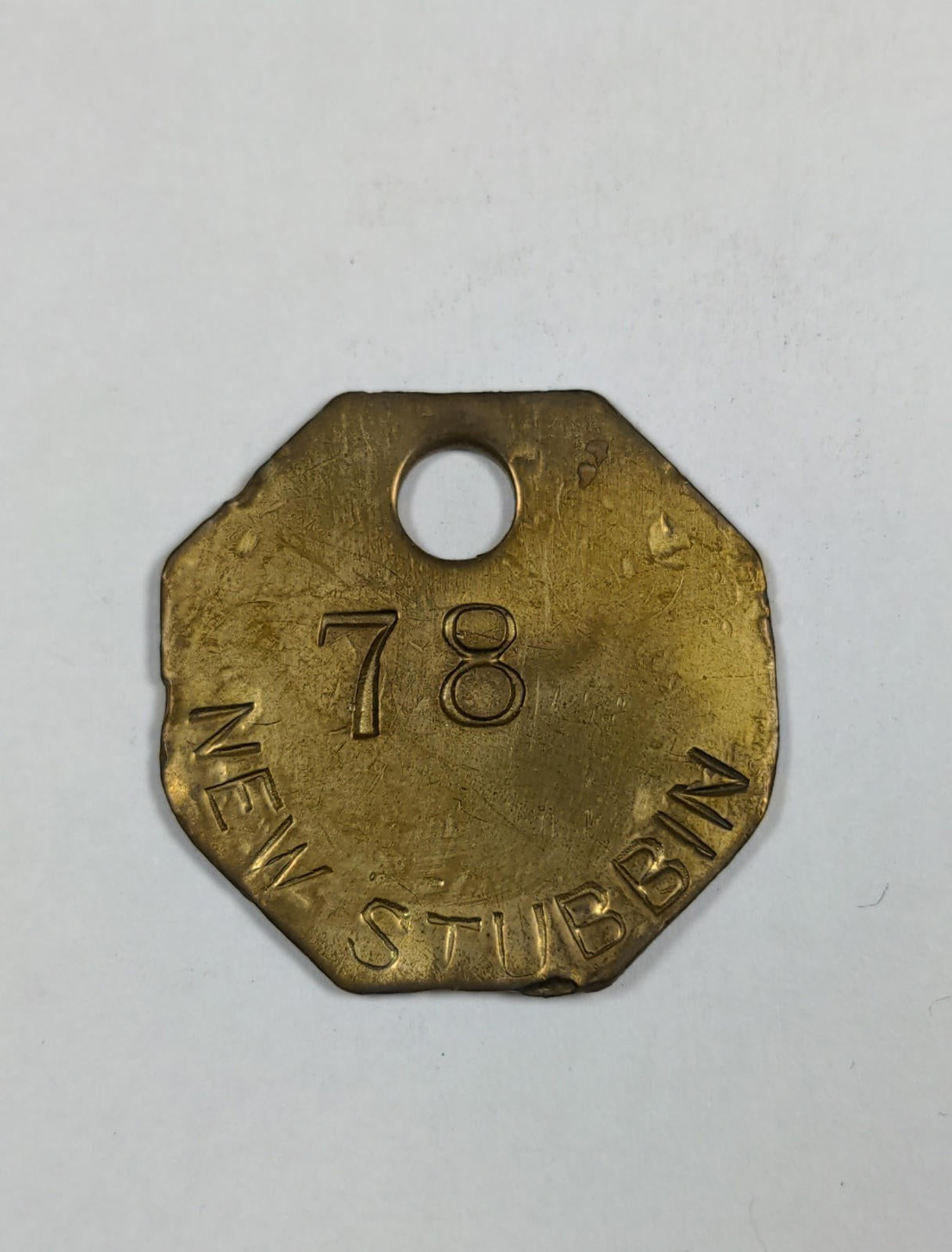 New Stubbin No78 Colliery Brass Miners Pit Check Token Tally Mining Memorabilia