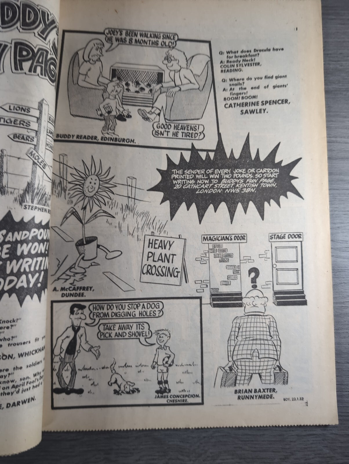 Buddy Comic Issue No 50 23rd January 1982 Vintage Retro Comic