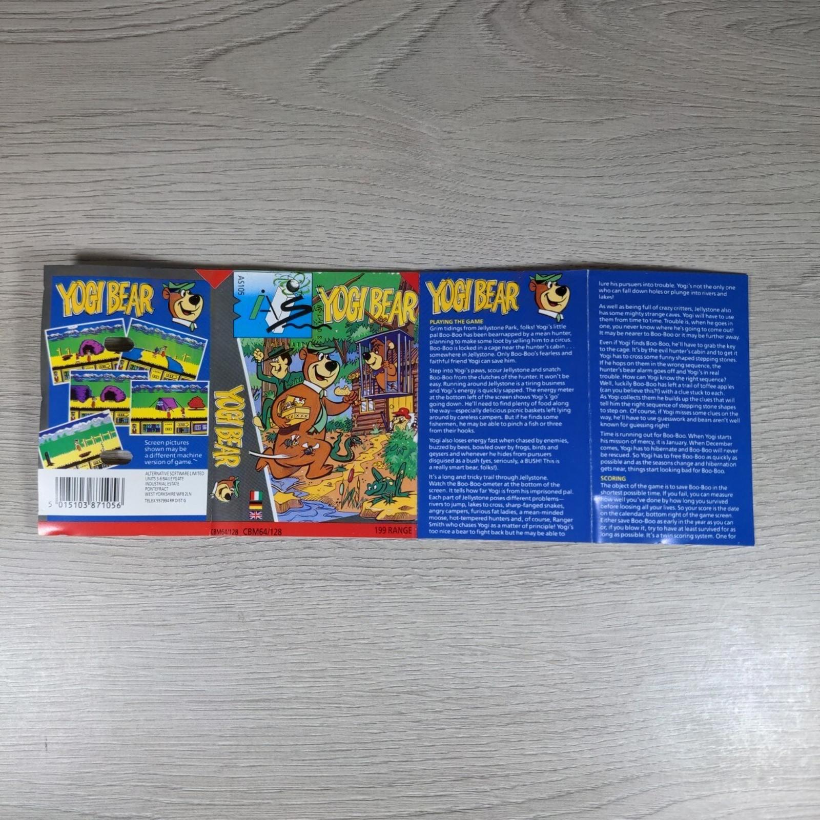 Yogi Bear Commodore 64 C64 Game Cassette Tested & Working