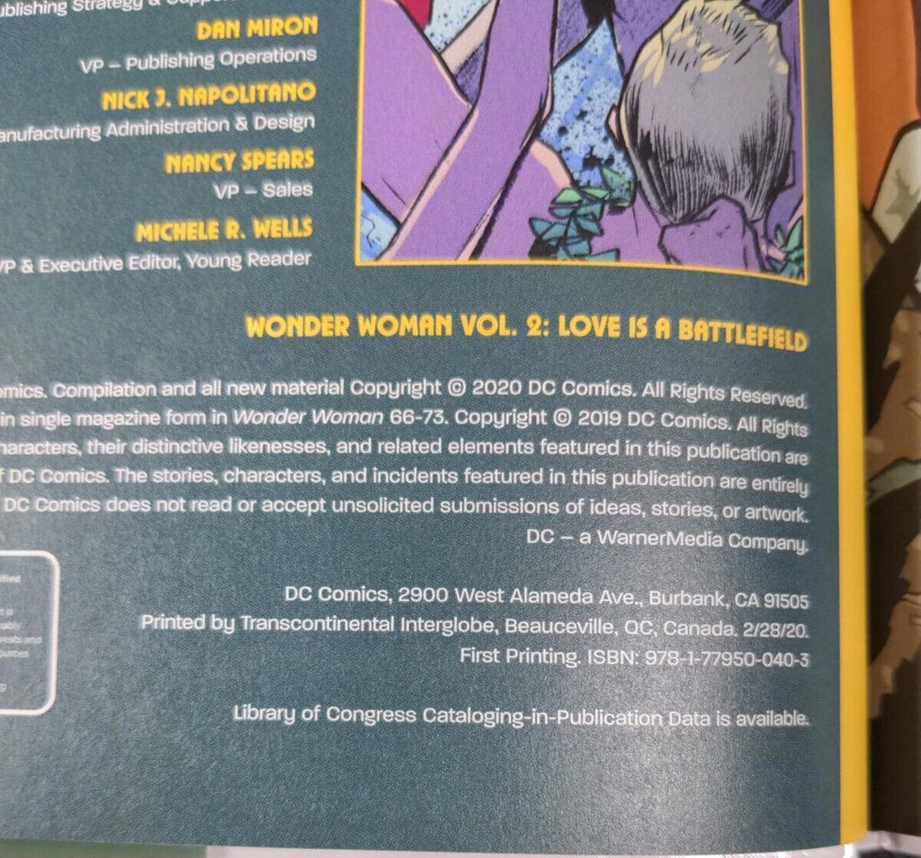 Wonder Woman Love is a Battlefield Vol. 2 Hardcover First Edition Graphic Novel - Retrorama UK