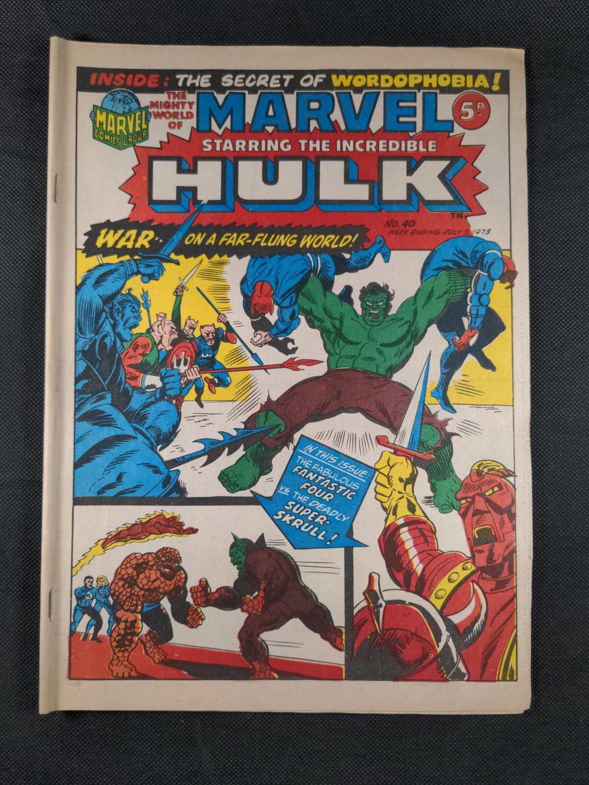 Mighty World of Marvel Issue No 40 July 1973 Vintage Marvel UK Comic