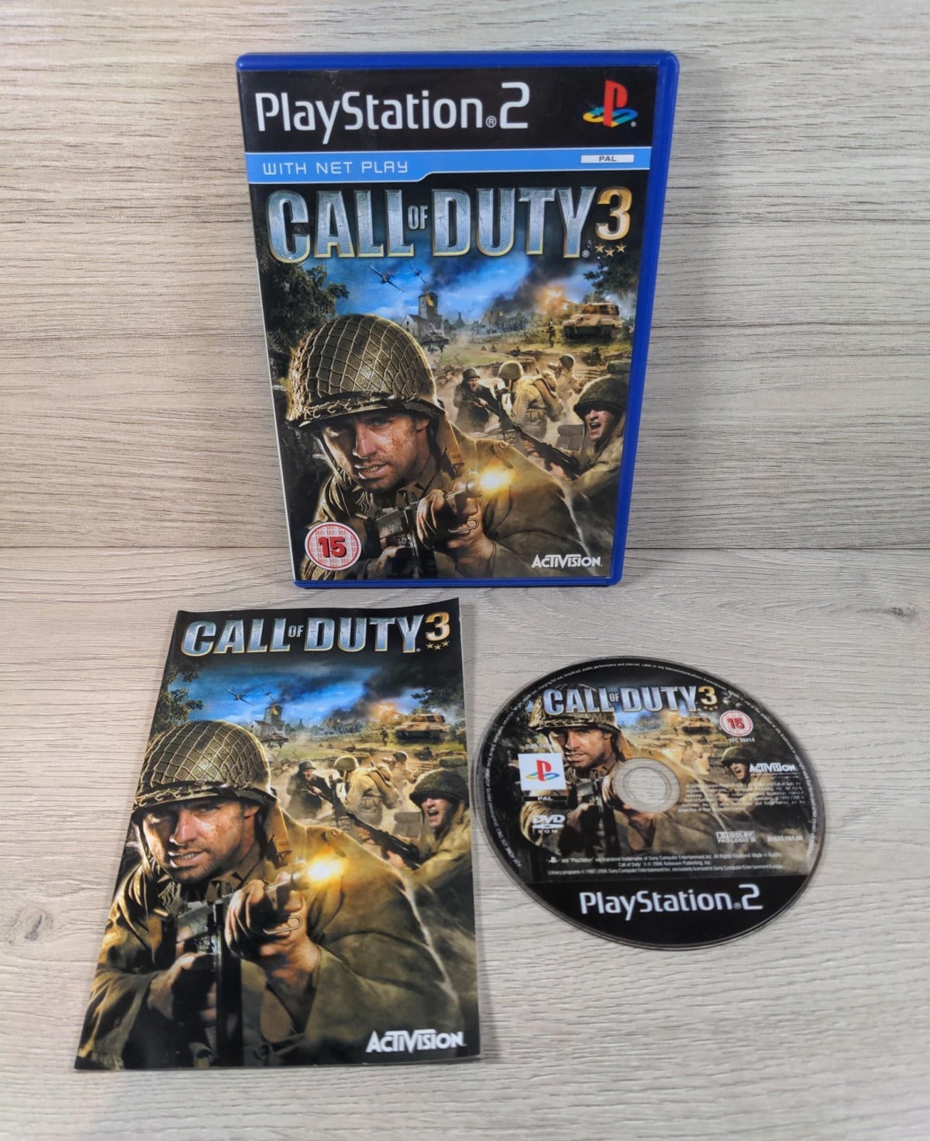 Call of Duty 3 2006 Playstation 2 PS2 Game + Manual Tested & Working